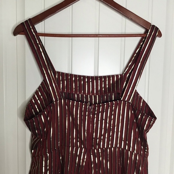 Show Me Your Mumu Yvonne Jumpsuit Maroon and Gold Stripe Size Large. - Picture 11 of 14